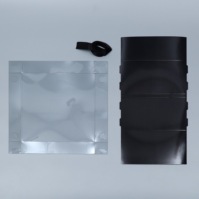 Коробка подарочная складная, упаковка, «Чёрная», 20 х 20 х 10 см Коробка подарочная складная, упаковка, «Чёрная», 20 х 20 х 10 см