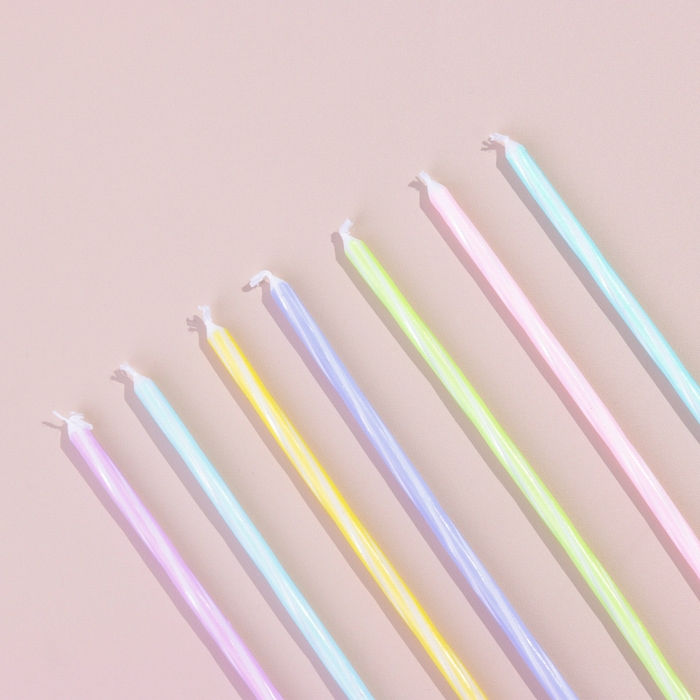 Набор свечей в торт, 7 штук, 11,5 см, разноцветные Набор свечей в торт, 7 штук, 11,5 см, разноцветные