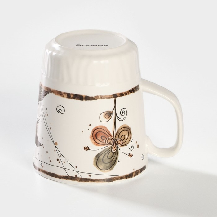 Кружка фарфоровая Доляна «Коты-аристократы», 350 мл, цвет белый Кружка фарфоровая Доляна «Коты-аристократы», 350 мл, цвет белый