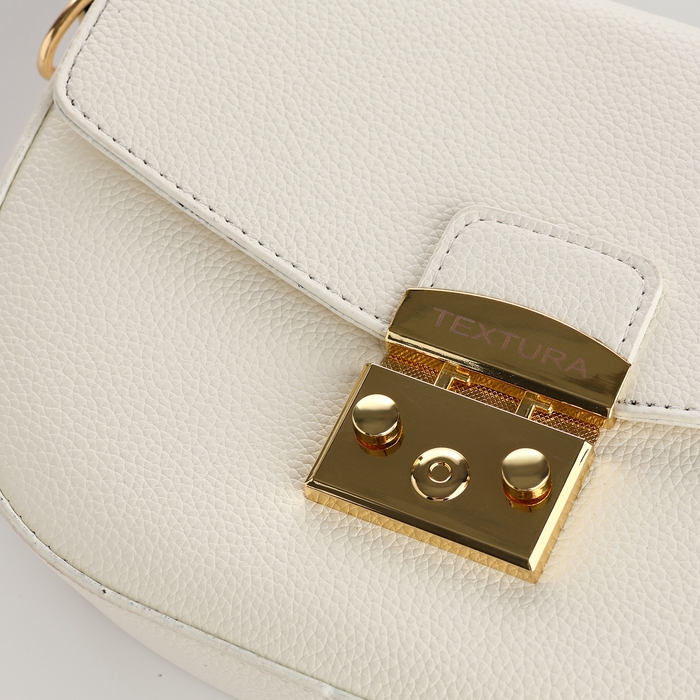 Сумка женская на клапане, TEXTURA, маленький размер, цвет белый Сумка женская на клапане, TEXTURA, маленький размер, цвет белый