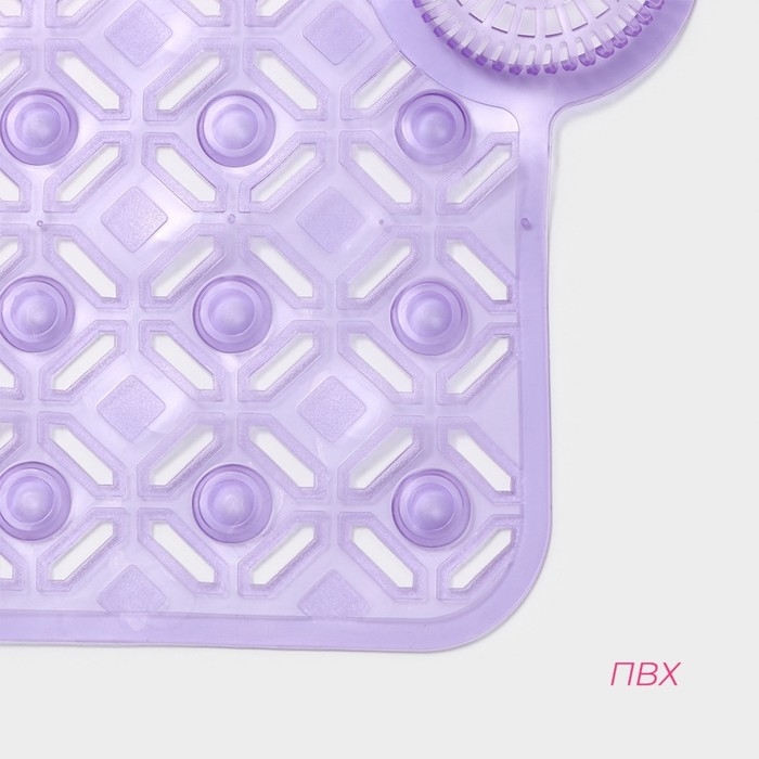 Коврик противоскользящий в ванну на присосках Доляна «Рельеф»,37×88 см, цвет МИКС Коврик противоскользящий в ванну на присосках Доляна «Рельеф»,37×88 см, цвет МИКС