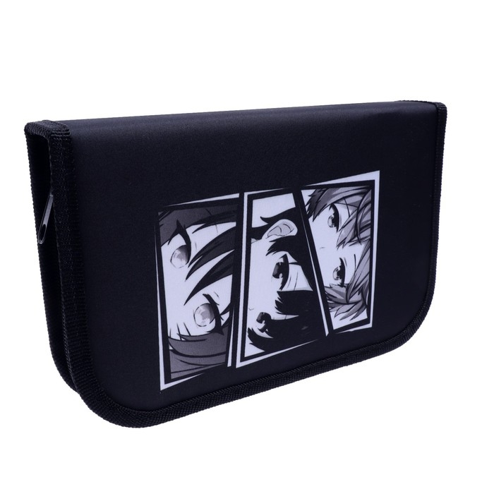 Пенал 1 секция, 130 х 210 х 40 мм, 2 откидные планки, тканевый, Calligrata TOP, Content Пенал 1 секция, 130 х 210 х 40 мм, 2 откидные планки, тканевый, Calligrata TOP, Content "Аниме", МИКС