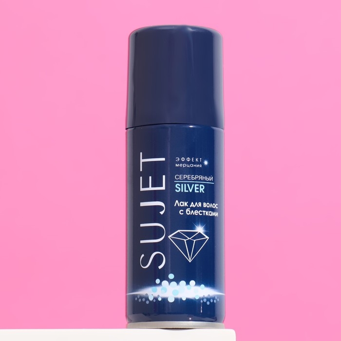 Лак для волос с блестками Сюжет  Лак для волос с блестками Сюжет "Серебряный", 100 мл