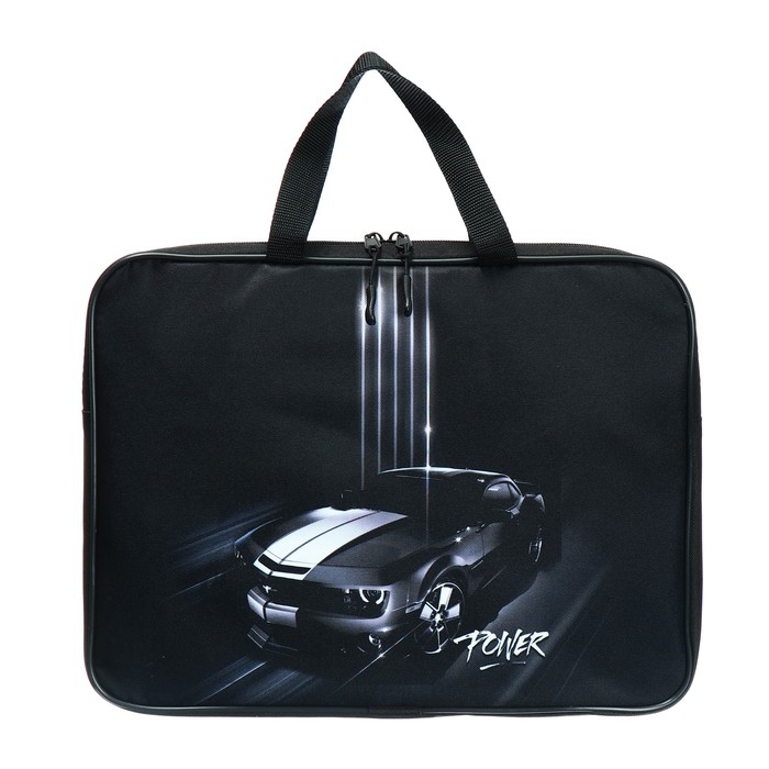 Папка с ручками текстильная А4, 370 х 280 х 60 мм, Stavia Папка с ручками текстильная А4, 370 х 280 х 60 мм, Stavia "Машина монохром"