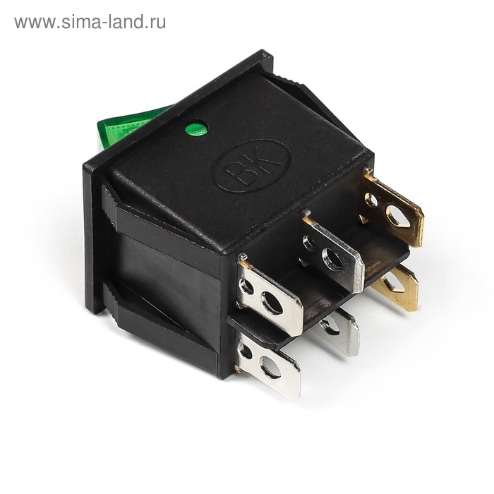 Выключатель клавишный с подсветкой двойной, красно-зеленый Выключатель клавишный с подсветкой двойной, красно-зеленый