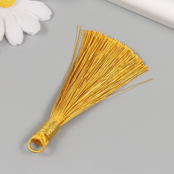 Декор для творчества текстиль Декор для творчества текстиль "Кисть. Оливия" охра набор 2 шт 8х1,2 см