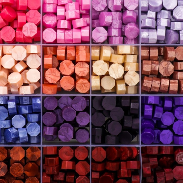 Набор сургуча Набор сургуча "Палитра розово-фиолетовая" перламутр 24 цвета 19х13х2 см