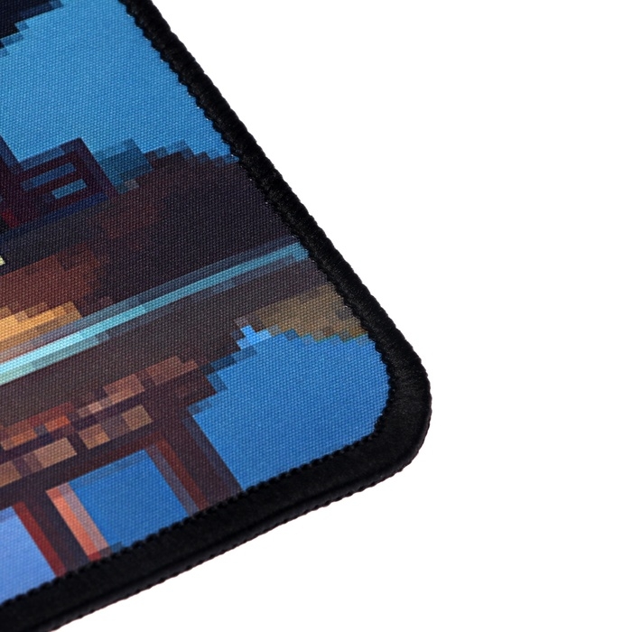 Коврик для мыши, 40х90х0.3 см, оверлок, пагода в стиле pixel art Коврик для мыши, 40х90х0.3 см, оверлок, пагода в стиле pixel art