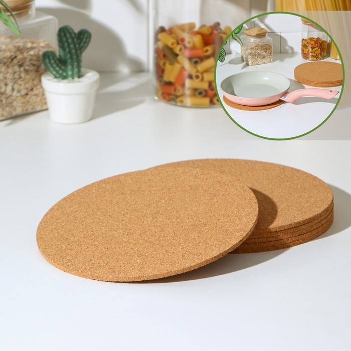 Набор подставок под горячее Доляна, 6 шт, d=19 см Набор подставок под горячее Доляна, 6 шт, d=19 см