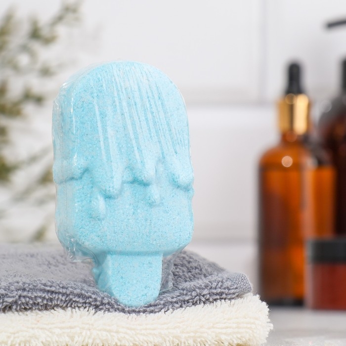 Бомбочка для ванны Бомбочка для ванны "Мороженка" с ароматом ванили, 90 гр, голубая