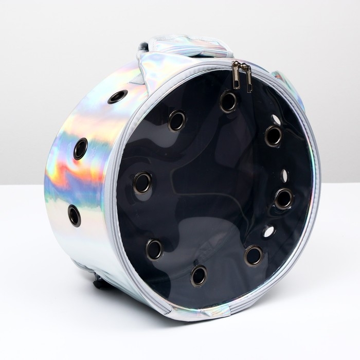 Рюкзак круглый  для переноски животных, прозрачный, 26 см, серый Рюкзак круглый  для переноски животных, прозрачный, 26 см, серый