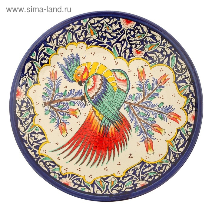 Ляган Риштанская Керамика "Жар-птица", 41 см, микс