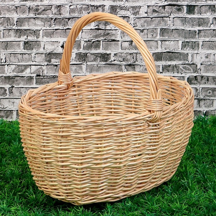 Корзина «Ягодное лукошко», дно:24х16 см, верх: 28х23 см, H=14/27 см, лоза Корзина «Ягодное лукошко», дно:24х16 см, верх: 28х23 см, H=14/27 см, лоза