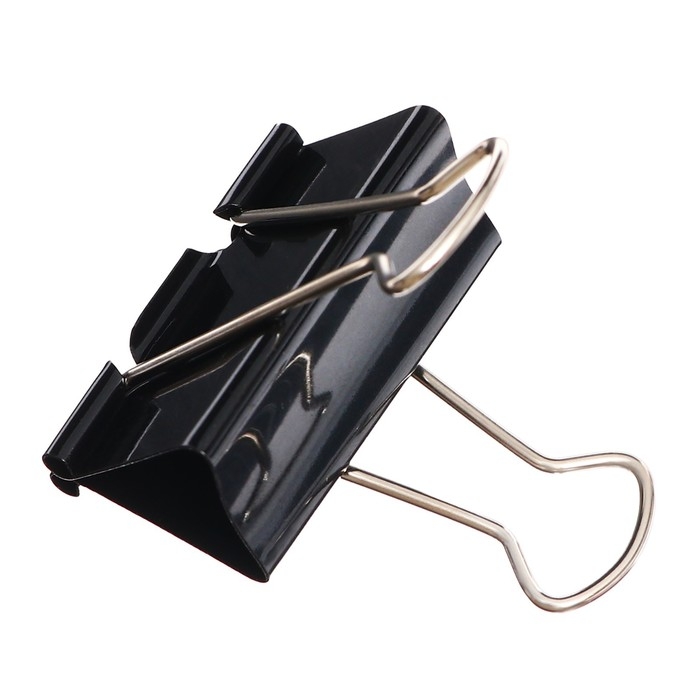 Набор зажимов для бумаг 51 мм, 12 штук, в упаковке, чёрные Набор зажимов для бумаг 51 мм, 12 штук, в упаковке, чёрные