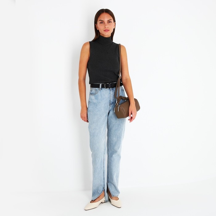 Сумка-багет на молнии, цвет коричневый Сумка-багет на молнии, цвет коричневый