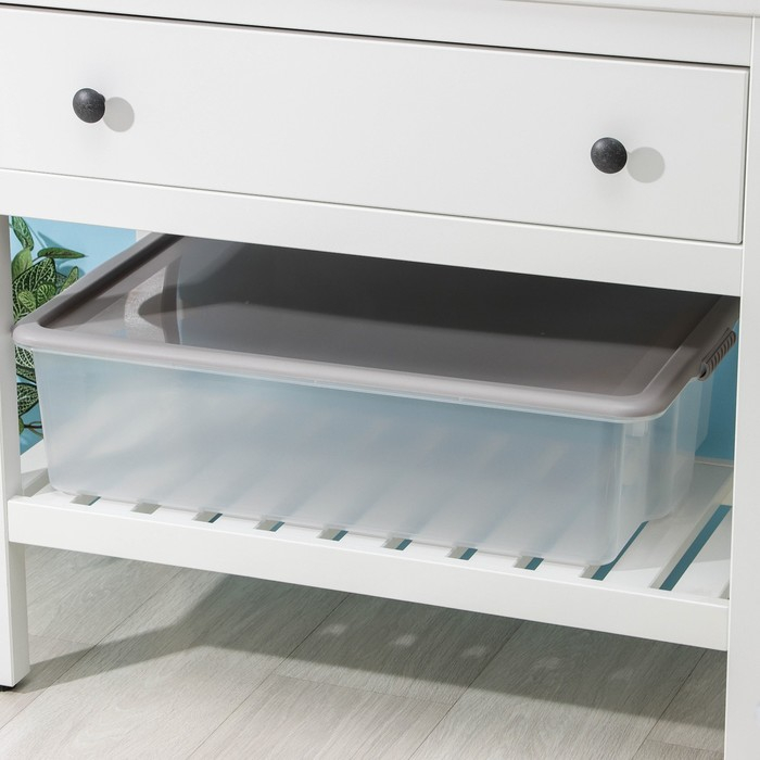 Контейнер для хранения с крышкой Porter, 32 л, 64×41,5×17,5 см, цвет дымчато-серый Контейнер для хранения с крышкой Porter, 32 л, 64×41,5×17,5 см, цвет дымчато-серый