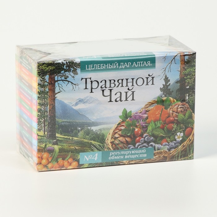 Травяной чай Целебный дар Алтая № 4 регулирующий обмен веществ, 20 фильтр пакетов по 1.5 г Травяной чай Целебный дар Алтая № 4 регулирующий обмен веществ, 20 фильтр пакетов по 1.5 г