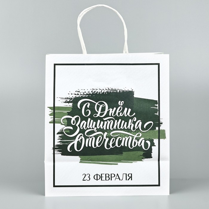 Пакет подарочный крафт «23 февраля», 25 х 22 х 12 см Пакет подарочный крафт «23 февраля», 25 х 22 х 12 см