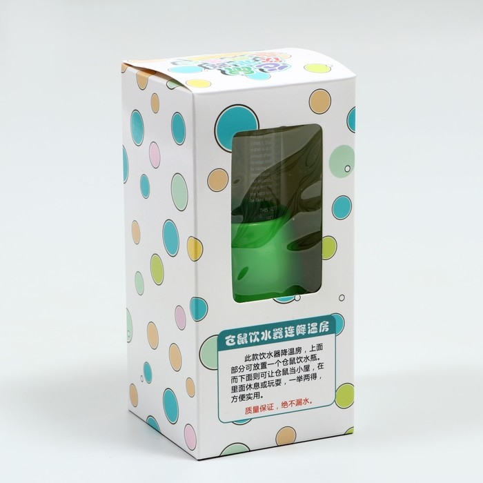 Поилка 80 мл с основанием-домиком для мелких грызунов, 8 х 8 х 16,5 см, зелёная Поилка 80 мл с основанием-домиком для мелких грызунов, 8 х 8 х 16,5 см, зелёная