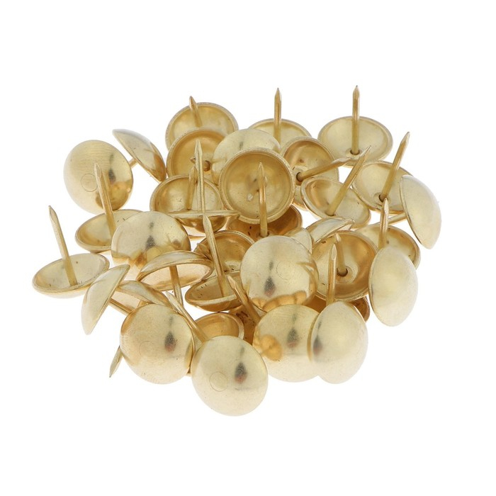 Гвозди ТУНДРА, декоративные, 19х22 мм, золото, 200 шт Гвозди ТУНДРА, декоративные, 19х22 мм, золото, 200 шт