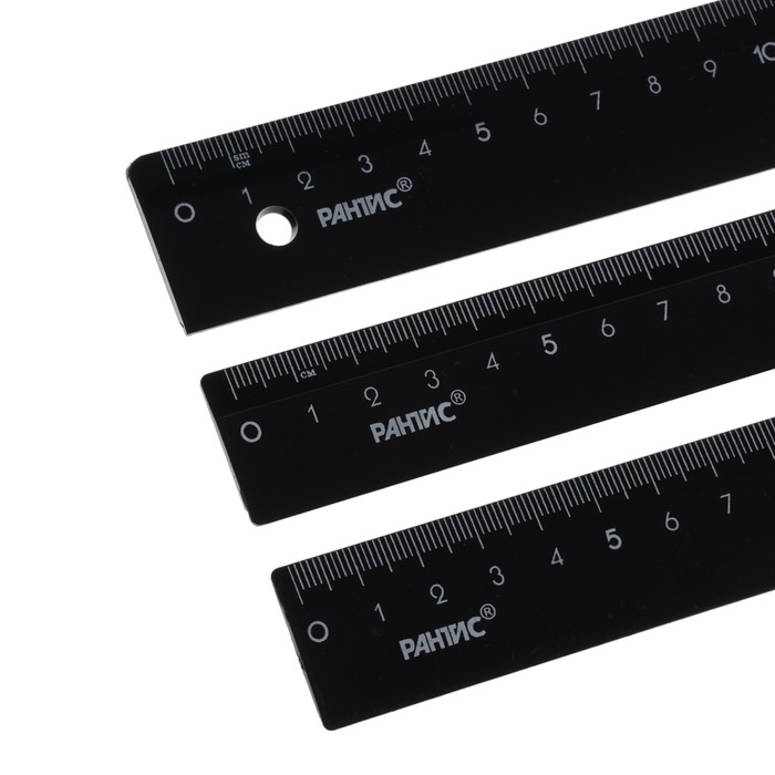 Набор линеек 3 штуки, Calligrata 15/20/30 см непрозрачные, чёрные Набор линеек 3 штуки, Calligrata 15/20/30 см непрозрачные, чёрные