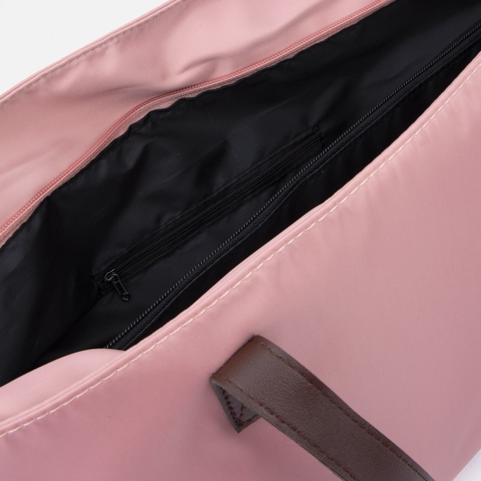 Сумка-шопер женская на молнии, цвет розовый
