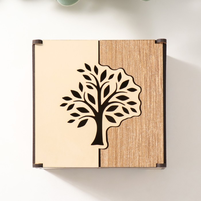 Шкатулка комбинированная  Шкатулка комбинированная "Дерево" 10,5х10х7 см