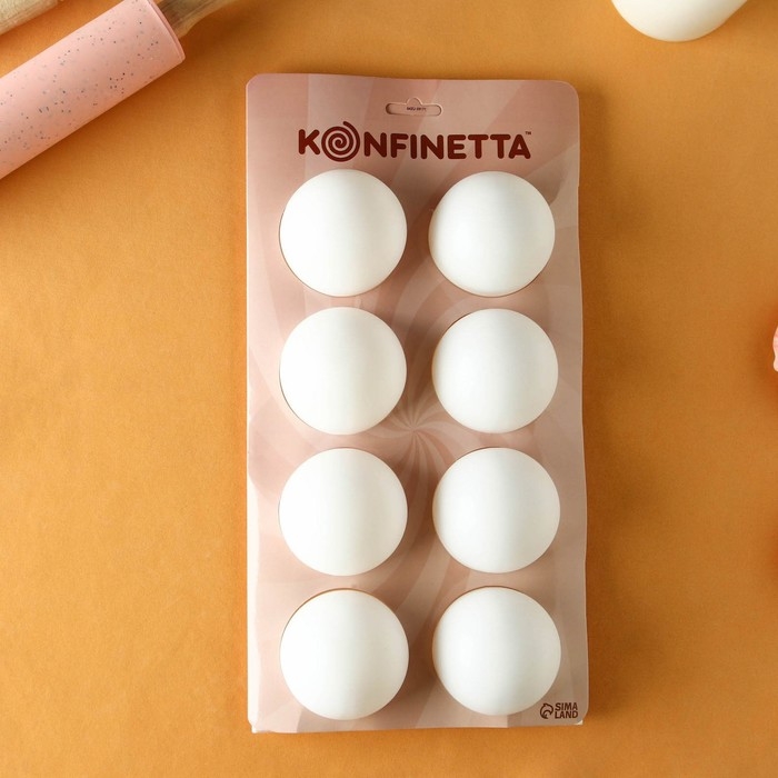 Форма для муссовых десертов и выпечки KONFINETTA «Шарики», 29,7×17,4×3,7 см, 8 ячеек, цвет белый Форма для муссовых десертов и выпечки KONFINETTA «Шарики», 29,7×17,4×3,7 см, 8 ячеек, цвет белый
