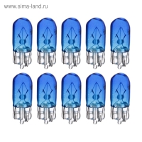 Галогенная лампа Cartage BLUE T10 W5W, 12 В, 5 Вт, набор 10 шт