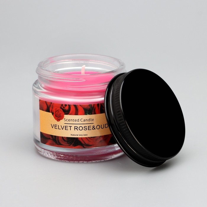 Свеча ароматическая  Свеча ароматическая "Velvet rose&oud", 5*5см, 140 гр