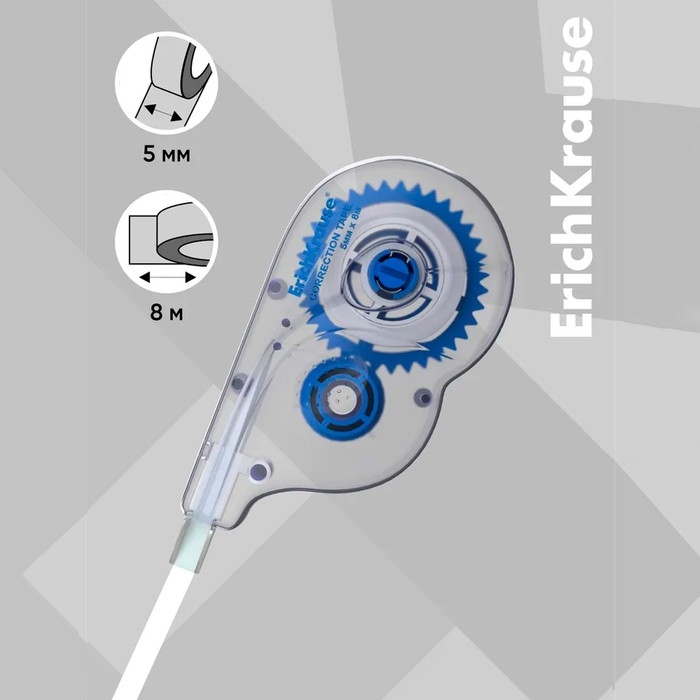 Корректирующая лента 5 мм х 8 м, ErichKrause Arctic white, супер-белая, европодвес Корректирующая лента 5 мм х 8 м, ErichKrause Arctic white, супер-белая, европодвес