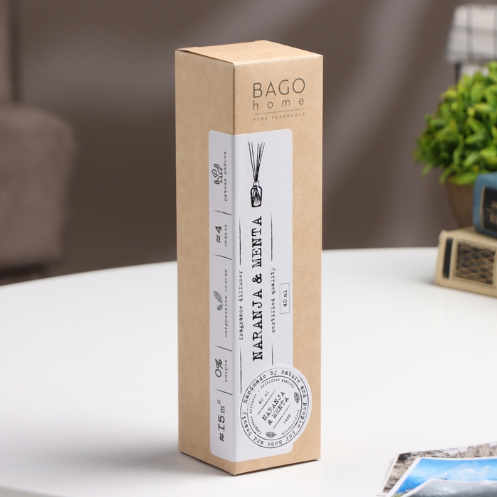 Ароматический диффузор Мята и апельсин 40 мл. Ароматический диффузор Мята и апельсин 40 мл.