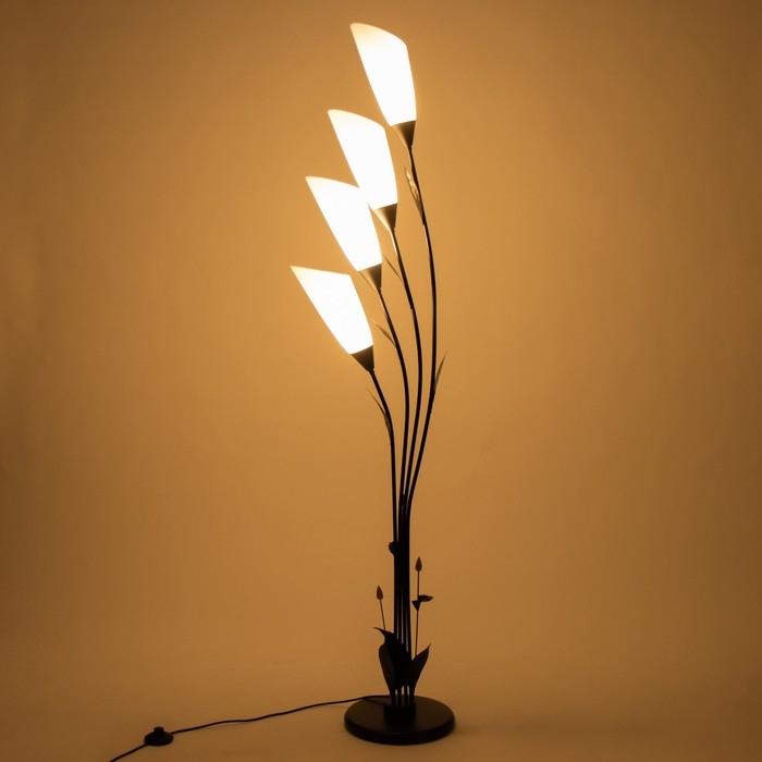 Торшер  Торшер "Ариадна" 4хЕ27 15Вт чёрно-белый h.170 см