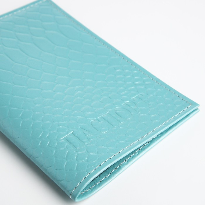 Обложка для паспорта TEXTURA, цвет голубой
