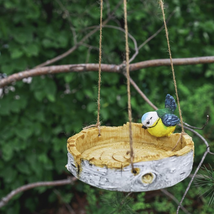 Подвесной декор  Подвесной декор "Кормушка с птичкой" 17х17х8см