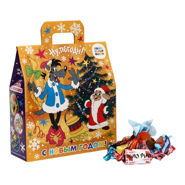 Новый год. Подарочный набор конфет  Новый год. Подарочный набор конфет "Ну Погоди!" , 500 г