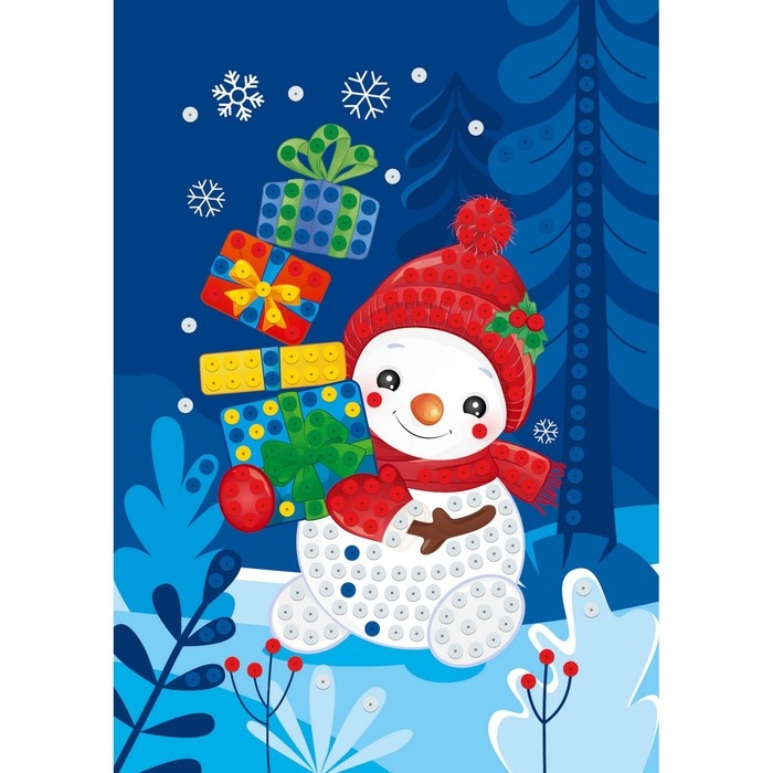 Набор для творчества. Рисунок с пайетками «Снеговик» Набор для творчества. Рисунок с пайетками «Снеговик»