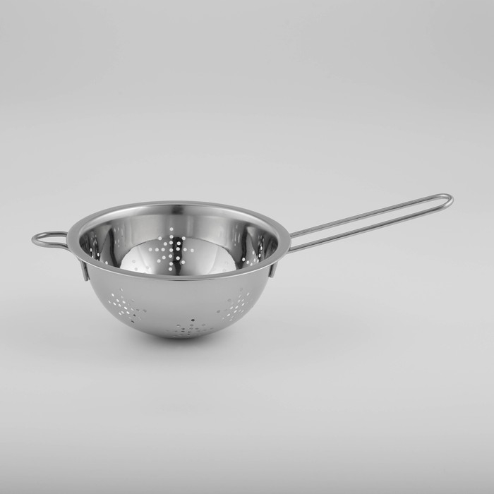 Дуршлаг из нержавеющей стали Доляна «Индия», 750 мл, d=16 см, длинная ручка Дуршлаг из нержавеющей стали Доляна «Индия», 750 мл, d=16 см, длинная ручка