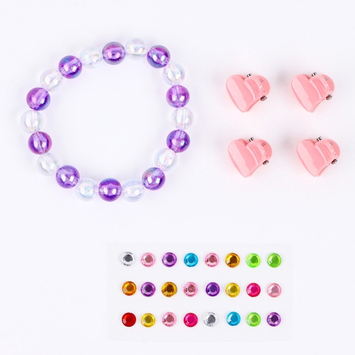 Детские накладные ногти «Милахи», 12 шт, набор с браслетом и заколками Детские накладные ногти «Милахи», 12 шт, набор с браслетом и заколками