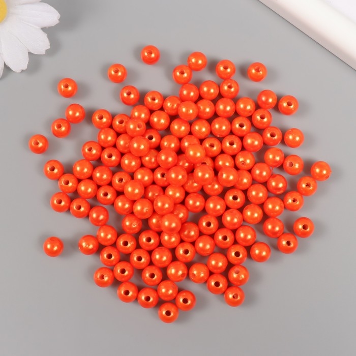 Набор бусин Набор бусин "Жемчуг" d 8 мм, 250 гр, морковный