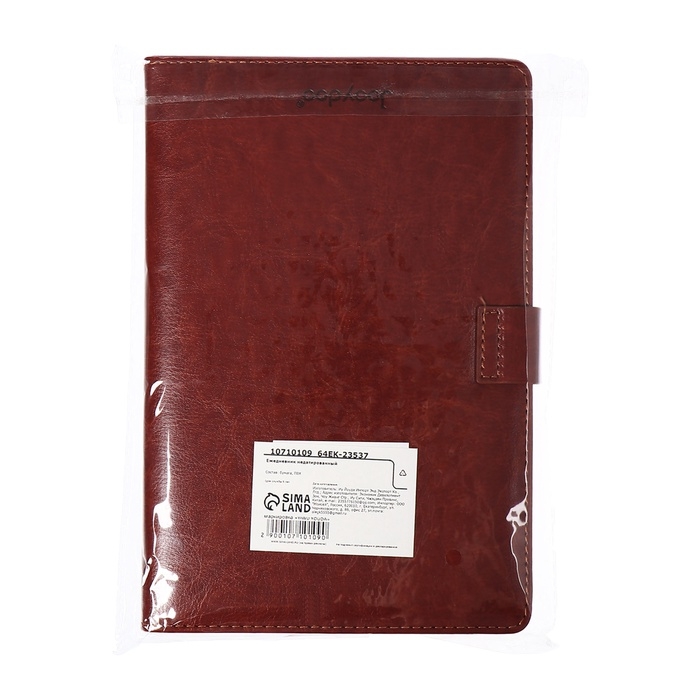 Ежедневник недатированный,формат А5, 140 листов, в клетку, обложка кожзам, с хлястиком, с калькулятором, коричневый Ежедневник недатированный,формат А5, 140 листов, в клетку, обложка кожзам, с хлястиком, с калькулятором, коричневый