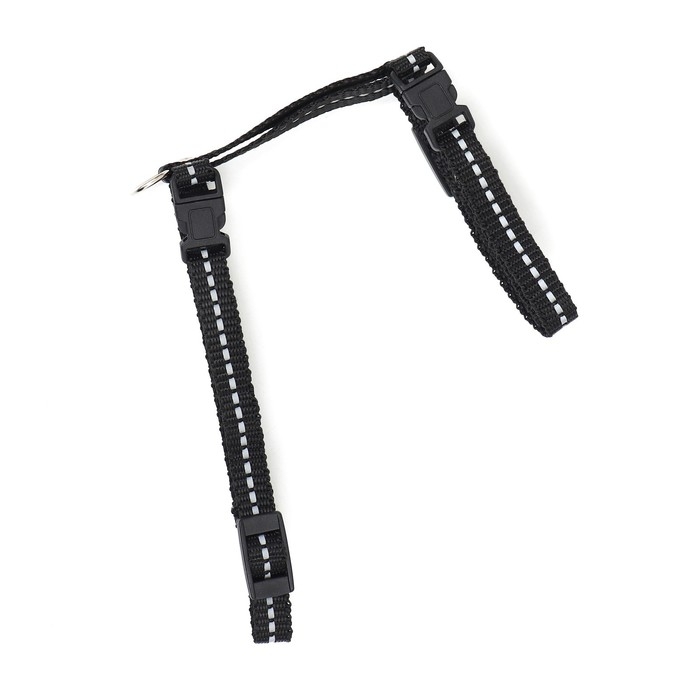 Шлейка для кошек, ширина 1 см, светоотражающий, ОШ 16,5-27 см, ОГ 21-35 см, чёрный Шлейка для кошек, ширина 1 см, светоотражающий, ОШ 16,5-27 см, ОГ 21-35 см, чёрный