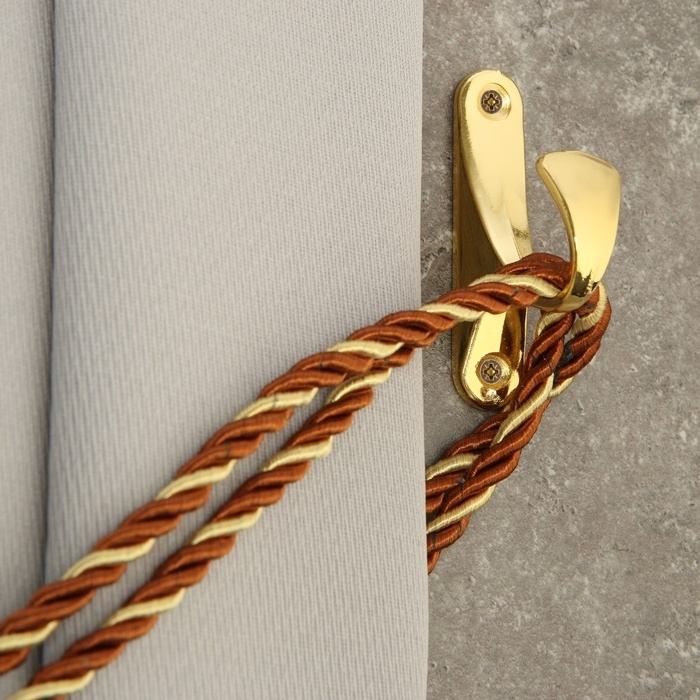 Крючок для штор KS101 CAPPIO, однорожковый, цвет золото, 2 шт Крючок для штор KS101 CAPPIO, однорожковый, цвет золото, 2 шт