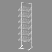 Стойка торговая универсальная 6 корзин 440 мм, цвет белый
