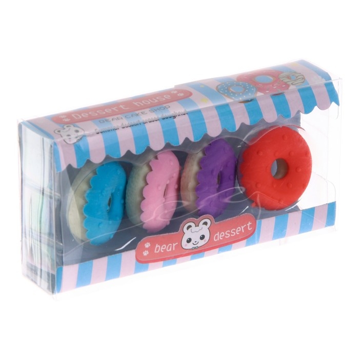 Набор фигурных ластиков &laquo;Вкусняшки&raquo;, 4 штуки, МИКС