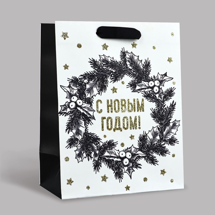 Пакет подарочный новогодний ламинированный «Новогодние чудеса», MS 23 x 18 х 10 см Пакет подарочный новогодний ламинированный «Новогодние чудеса», MS 23 x 18 х 10 см
