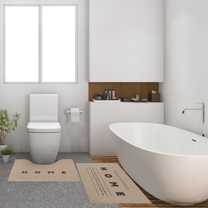 Набор ковриков для ванной Этель Набор ковриков для ванной Этель "HOME" 2 шт, 48х78 см, 40х45 см