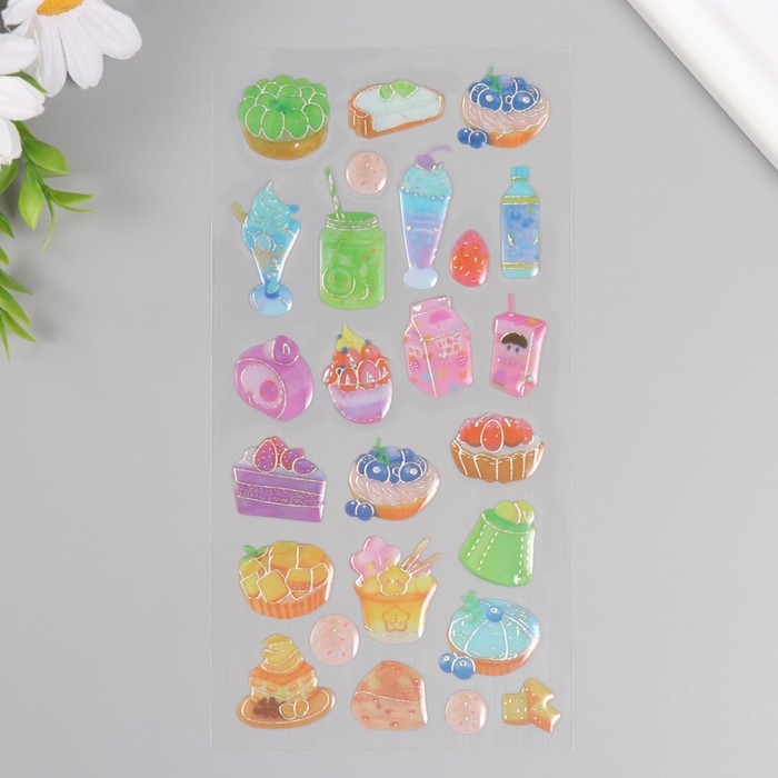 Наклейки для творчества пластик Наклейки для творчества пластик "Вкусности" 9,3х20,4 см