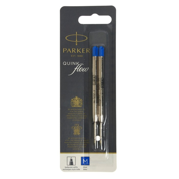 Стержень шариковый Parker QuinkFlow Z08, перо M, 1 мм, синие чернила, в блистере (2шт) Стержень шариковый Parker QuinkFlow Z08, перо M, 1 мм, синие чернила, в блистере (2шт)