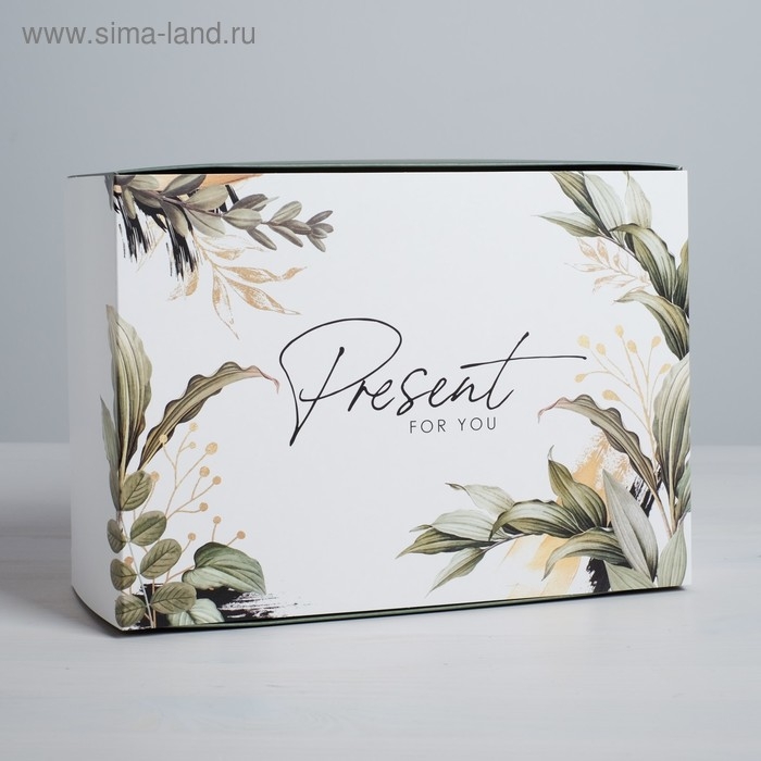 Коробка подарочная складная, упаковка, Present for you, 25 х 18 х 10 см Коробка подарочная складная, упаковка, Present for you, 25 х 18 х 10 см